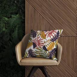 Warren Reed - Designer Hawaiian Style Jungle Leaves Outdoor Cushion in Brown - Size: 60 cm x 60 cm - thumbnail 2