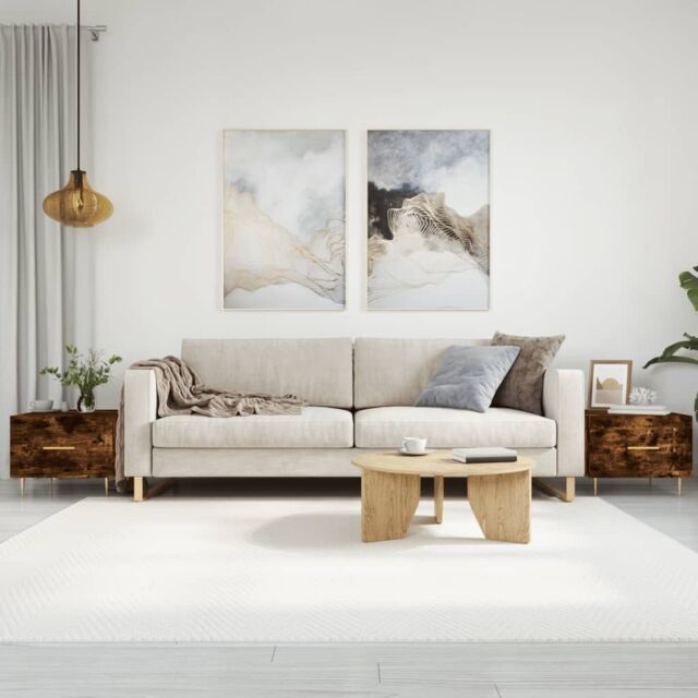Berkfield Home Coffee Tables 2 pcs Smoked Oak 50x50x40 cm Engineered Wood in Brown - Size: 50 x 50 x 40 cm - image 1