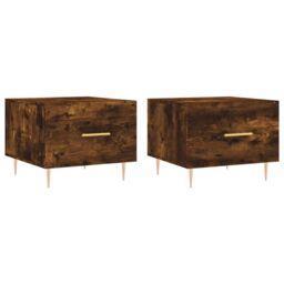 Berkfield Home Coffee Tables 2 pcs Smoked Oak 50x50x40 cm Engineered Wood in Brown - Size: 50 x 50 x 40 cm - thumbnail 2