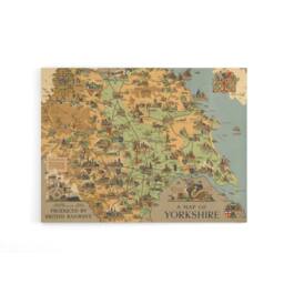 "Artery8 Map Clark 1949 Yorkshire Rail England Canvas Wall Art Print - Size: W18"" x H24""" - thumbnail 1