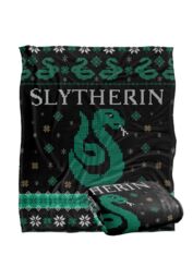 Harry Potter Blanket, 152x127 cm Slytherin Ugly Christmas Sweater Silky Touch Super Soft Throw Blanket in White - thumbnail 2