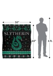 Harry Potter Blanket, 152x127 cm Slytherin Ugly Christmas Sweater Silky Touch Super Soft Throw Blanket in White - thumbnail 5