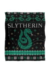 Harry Potter Blanket, 152x127 cm Slytherin Ugly Christmas Sweater Silky Touch Super Soft Throw Blanket in White - thumbnail 1
