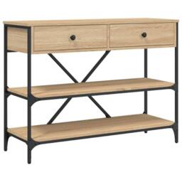 Berkfield Home Console Table with Drawers & Shelves Sonoma Oak Engineered Wood in Light Brown