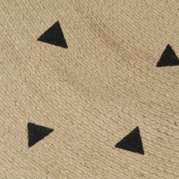 Berkfield Home Handmade Rug Jute with Triangle Print 90 cm in Black - Size: Medium - thumbnail 4