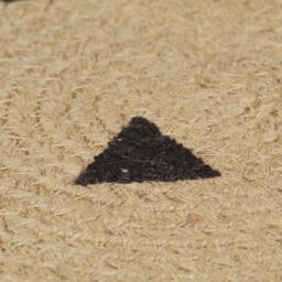 Berkfield Home Handmade Rug Jute with Triangle Print 90 cm in Black - Size: Medium - thumbnail 5