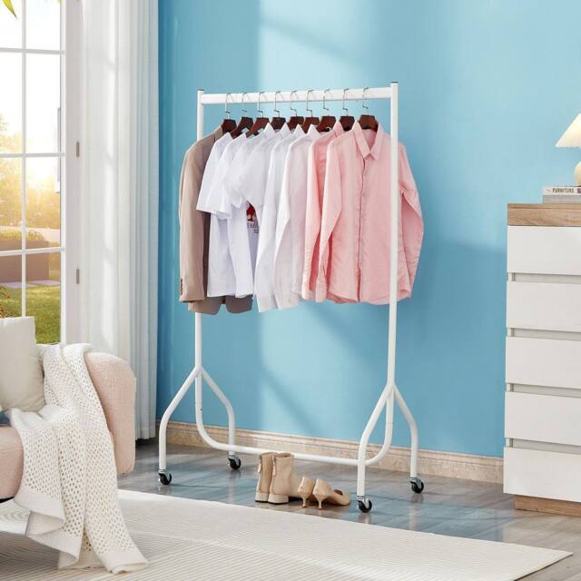 House of Home 3ft White Heavy Duty Clothes Rail Metal Garment Rack Hanging Clothing - image 1