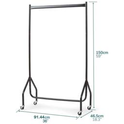 House of Home 3ft White Heavy Duty Clothes Rail Metal Garment Rack Hanging Clothing - thumbnail 3