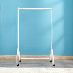 House of Home 3ft White Heavy Duty Clothes Rail Metal Garment Rack Hanging Clothing - thumbnail 2