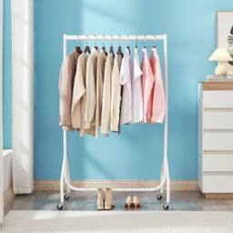House of Home 3ft White Heavy Duty Clothes Rail Metal Garment Rack Hanging Clothing - thumbnail 4