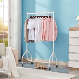 House of Home 3ft White Heavy Duty Clothes Rail Metal Garment Rack Hanging Clothing - thumbnail 1