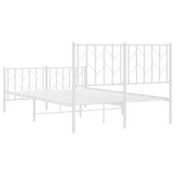Berkfield Home Metal Bed Frame without Mattress with Footboard¬†White 120x200cm in White - Size: Small Double - thumbnail 7