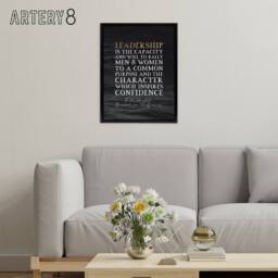 "Artery8 Bernard Montgomery Leadership Quote Framed Canvas Wall Art Print in Grey - Size: W12"" x H16""" - thumbnail 3