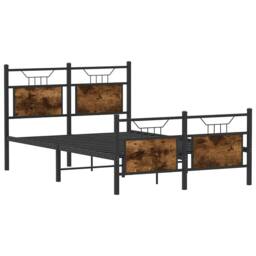 Berkfield Home Bed Frame without Mattress Smoked Oak 120x200 cm Engineered Wood in Brown - Size: Small Double - thumbnail 5