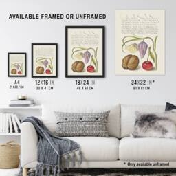 "Artery8 Snakeshead Walnut & Cherry Calligraphy Wall Art Poster Print in White - Size: W24"" x H32""" - thumbnail 3