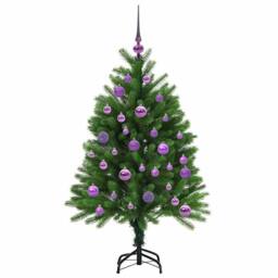 Berkfield Home Realistic Christmas Tree with 150 LEDs with Stand Green 120 cm PE - thumbnail 4