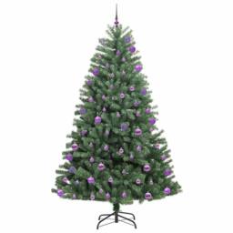Berkfield Home Artificial Hinged Christmas Tree Green 270 cm PVC & Metal - thumbnail 4