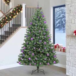 Berkfield Home Artificial Hinged Christmas Tree Green 270 cm PVC & Metal