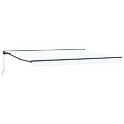 Berkfield Home Retractable Awning Manual White 450x300 cm Polyester & Metal - thumbnail 2