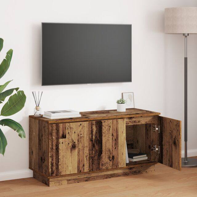 Berkfield Home TV Cabinet Old Wood 100x38x49 cm Engineered Wood in Brown - Size: 100 x 38 x 49 cm - image 1