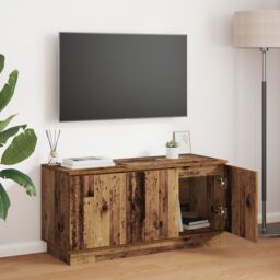 Berkfield Home TV Cabinet Old Wood 100x38x49 cm Engineered Wood in Brown - Size: 100 x 38 x 49 cm - thumbnail 1