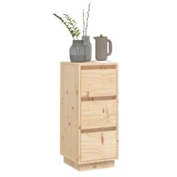 Berkfield Home Sideboard 32x34x75 cm Solid Wood Pine in Brown - Size: 32 x 34 x 75 cm - thumbnail 4