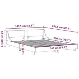 Berkfield Home Bed Frame without Mattress Wax Brown 140x200 cm Solid Wood Pine - thumbnail 9