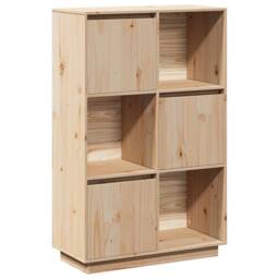 Berkfield Home Highboard 74x35x117 cm Solid Wood Pine in Light Tan - Size: 74 x 35 x 117 cm