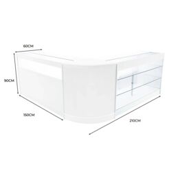 Monstershop Triton LED Shop Counter Set K1500, B1500 & CM60 - White - thumbnail 3
