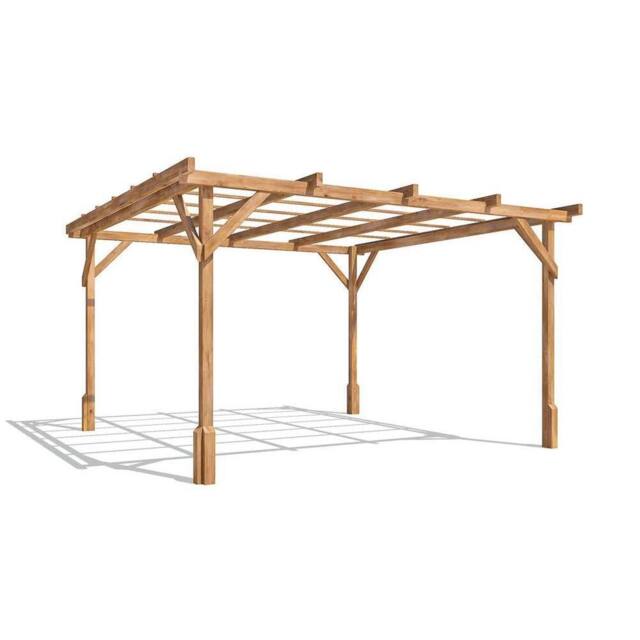 Dunster House Wooden Pergola Garden Plants Frame Utopia 3m x 3m (10' x 10') in Brown - image 1