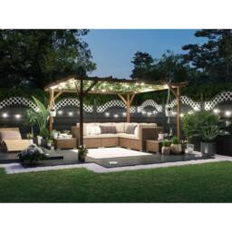 Dunster House Wooden Pergola Garden Plants Frame Utopia 3m x 3m (10' x 10') in Brown - thumbnail 3