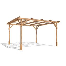 Dunster House Wooden Pergola Garden Plants Frame Utopia 3m x 3m (10' x 10') in Brown - thumbnail 1