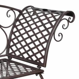 Berkfield Home Garden Chaise Lounge 128 cm Steel Antique Brown - thumbnail 4