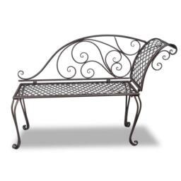 Berkfield Home Garden Chaise Lounge 128 cm Steel Antique Brown - thumbnail 2