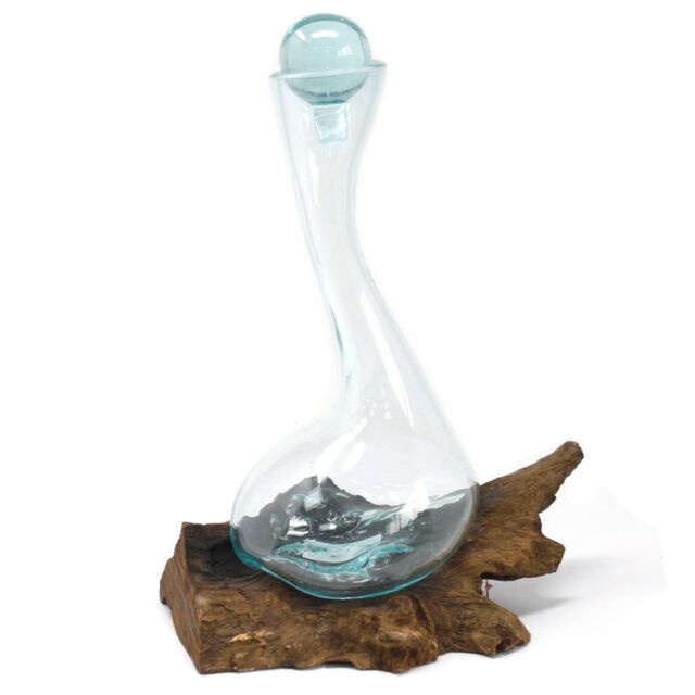 KDMD Molten Glass on Wood - Wine Decanter in Brown - image 1