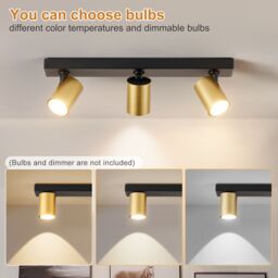 Harper Living 3-Way Adjustable Ceiling Spotlights, Matt Black & Gold Finish - thumbnail 5