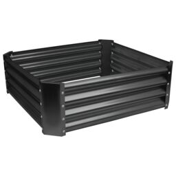 Harbour Housewares Raised Garden Beds - 2x Square Bottomless Galvanised Steel Planter 90 x 90cm in Black - Size: 90 x 90 cm - thumbnail 6