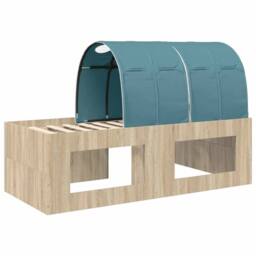 Berkfield Home Bed with Tunnel 3 pcs Artisian Oak & Light Blue in Brown - thumbnail 8