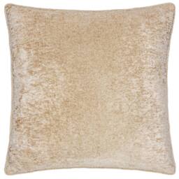 Paoletti Lustre Crushed Velvet Cushion in Light Beige - Size: 50 cm x 50 cm - thumbnail 2