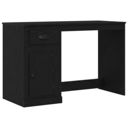 Berkfield Home Desk with Storage Black Oak 50x115x75 cm Engineered Wood - Size: 50 x 115 x 75 cm - thumbnail 2
