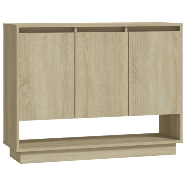 Berkfield Home Sideboard Sonoma Oak 97x31x75 cm Engineered Wood in Beige - Size: 97 x 31 x 75 cm - image 1