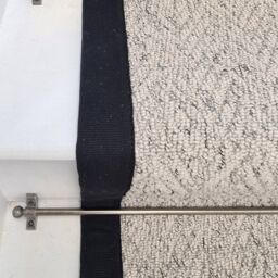 RainbowHome Herringbone Mirage Grey Stair Runner With 100% Cotton Black Border in Light Grey - Size: 15 cm x 20 cm - thumbnail 2