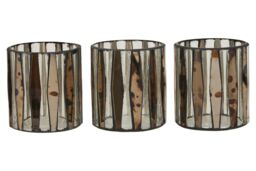 Orsina Gaia Set Of 3 Tealight Holders in Silver