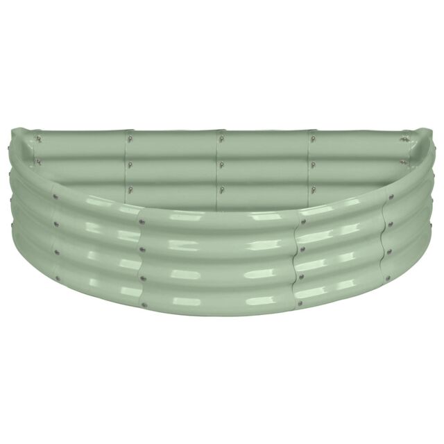 Harbour Housewares Raised Garden Bed - Semi-Circle Bottomless Galvanised Steel Planter 120 x 60cm in Green - Size: 120 x 60 cm - image 1
