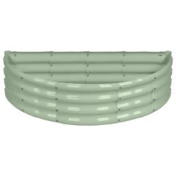 Harbour Housewares Raised Garden Bed - Semi-Circle Bottomless Galvanised Steel Planter 120 x 60cm in Green - Size: 120 x 60 cm - thumbnail 1