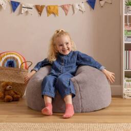 icon Cuddle Cushion & Faux Fur Kids Bean Bag in Grey - thumbnail 2