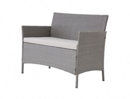 Home Detail Maya Rattan Garden 5pc Furniture Set with Bench & Coffee Table in Grey - thumbnail 4