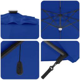 Berkfield Home Azure Blue Cantilever Umbrella Azure blue Polyester canopy Large - thumbnail 9