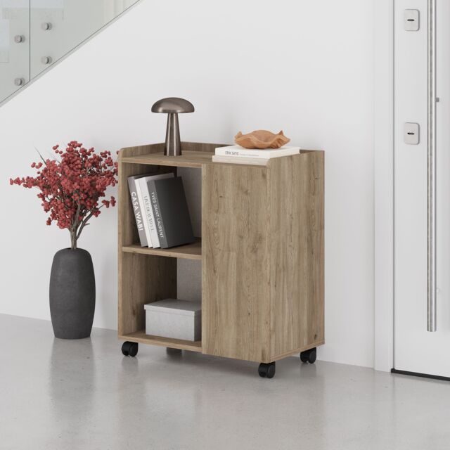 Decortie Zeo' Modern Mobile Sideboard Cabinet 70x40x80cm in Brown - Size: 1 Pack - image 1