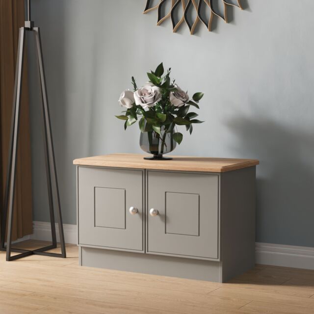 Ready Assembled 2 U Albert Compact 2 Door TV & Media Unit (Ready Assembled) in Dark Grey - image 1